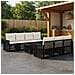 Set Divano da Giardino 8 pz Nero e Bianco Crema polyrattan - Foto miniatura 5