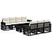 Set Divano da Giardino 8 pz Nero e Bianco Crema polyrattan - Foto miniatura 1