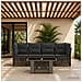 Set Divano da Giardino 5 pz Grigio polyrattan - Foto miniatura 8