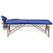 Lettino Pieghevole Da Massaggio Blu 2 Zone Con Telaio Legno - Foto miniatura 4