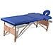 Lettino Pieghevole Da Massaggio Blu 2 Zone Con Telaio Legno - Foto miniatura 1