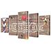 5 Pz Set Stampa Su Tela Da Muro Home Sweet Design 200 X 100 Cm - Foto miniatura 1