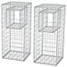 2 Pz Pali / fioriere In Gabbione In Rete Acciaio 50x50x120 Cm - Foto miniatura 2