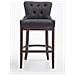 Sgabello Design Chesterfield Lakewood Antico-Scuro I Sgabello Alto Vintage in Tessuto I Sgabello Bar Design in Legno H 74 CM Grigio Scuro - Foto miniatura 2