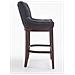 Sgabello Design Chesterfield Lakewood Antico-Scuro I Sgabello Alto Vintage in Tessuto I Sgabello Bar Design in Legno H 74 CM Grigio Scuro - Foto miniatura 3