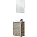 Mobile sottolavabo Peoria, Mobiletto per bagno sospeso, Armadio a 1 anta e specchio, cm 40x22h58, Rovere - Foto miniatura 1