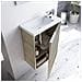 Mobile sottolavabo Peoria, Mobiletto per bagno sospeso, Armadio a 1 anta e specchio, cm 40x22h58, Rovere - Foto miniatura 3