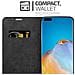 Custodia Compatibile Con Honor P40 Pro + In Nero Di Notte - Coperchio Protettiva Con Chiusura Magnetica, Funzione Stand E Tasca Per Le Carte - Foto miniatura 4