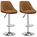 Sgabelli Da Bar 2 Pz Marroni In Velluto - Foto miniatura 2