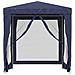 Tenda Per Feste Con 4 Pareti Laterali In Rete Blu 2x2 M Hdpe - Foto miniatura 3