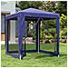 Tenda Per Feste Con 4 Pareti Laterali In Rete Blu 2x2 M Hdpe - Foto miniatura 1