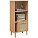 Credenza Senja Aspetto Rattan Marrone 60x35x130 Cm Legno Pino - Foto miniatura 3