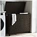 Cesto Portabiancheria Ruote Marrone Scuro 66x35x60 Cm Rattan - Foto miniatura 1