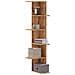 Scaffale Angolare Muro Rovere Artigianale 36,5x36,5x140cm Legno - Foto miniatura 1