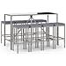 Set Bar Da Giardino 9 Pz Con Cuscini In Polyrattan Grigio - Foto miniatura 1