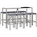 Set Bar Da Giardino 9 Pz Con Cuscini In Polyrattan Grigio - Foto miniatura 2