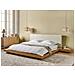 Letto Ad Acqua Matrimoniale Legno Chiaro Con Testata In Bouclé 180 X 200 Cm Zen - Foto miniatura 1
