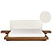 Letto Ad Acqua Matrimoniale Legno Chiaro Con Testata In Bouclé 180 X 200 Cm Zen - Foto miniatura 2