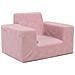 Divano per Bambini Rosa in Morbido Peluche - Foto miniatura 1