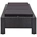 Lettino Prendisole Con Cuscino Nero In Polyrattan - Foto miniatura 3