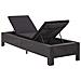 Lettino Prendisole Con Cuscino Nero In Polyrattan - Foto miniatura 5