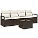 Set Divano da Giardino  a 5 Pezzi con Cuscini Marrone Polyrattan, Divano da Giardino  a 2 posti con Cuscini Marrone Polyrattan - Foto miniatura 1