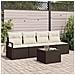 Set Divano da Giardino  a 5 Pezzi con Cuscini Marrone Polyrattan, Divano da Giardino  a 2 posti con Cuscini Marrone Polyrattan - Foto miniatura 2