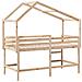 Letto Soppalco con Scala e Tetto 90x190 cm Legno Massello Pino - Foto miniatura 8
