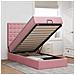 Struttura Letto Pouf con Materassi Rosa 100x200 cm Velluto - Foto miniatura 2