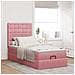 Struttura Letto Pouf con Materassi Rosa 100x200 cm Velluto - Foto miniatura 4