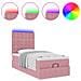 Struttura Letto Pouf con Materassi Rosa 100x200 cm Velluto - Foto miniatura 5