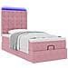 Struttura Letto Pouf con Materassi Rosa 100x200 cm Velluto - Foto miniatura 6