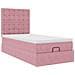 Struttura Letto Pouf con Materassi Rosa 100x200 cm Velluto - Foto miniatura 7