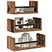 Set mensole da parete 3 pcs Legno vecchio 40x16x14cm - Foto miniatura 3