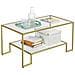 Tavolino da caffè TABLE con piano in vetro dorato per soggiorno - Foto miniatura 7