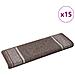 Tappetini per scale autoadesivi 15 pcs Marrone 65 x 21 x 4 cm - Foto miniatura 3