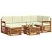 Set divani 7 pcs Naturale e Crema Legno di Acacia Massello - Foto miniatura 3