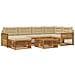 Set di divani da esterno con cuscino 7 pcs Naturale e Beige - Foto miniatura 1