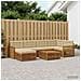 Set di divani da esterno con cuscino 7 pcs Naturale e Beige - Foto miniatura 2