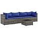 Set Divani da Giardino 5 pz con Cuscini in Polyrattan Grigio - Foto miniatura 1