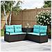 Set di divani 5 pz Nero e Blu Rattan sintetico e Acciaio - Foto miniatura 8