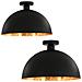 Lampadari 2 pz Nero e Oro Semi-Sferici E27 - Foto miniatura 2