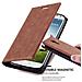 Custodia Compatibile Con Samsung Galaxy S4 In Marrone Cappuccino - Coperchio Protettiva Con Chiusura Magnetica, Funzione Stand E Tasca Per Le Carte - Foto miniatura 4