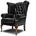 Poltrona Chesterfield Plainwing - Nero Opaco - Pelle - Foto miniatura 7