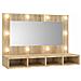 Mobile A Specchio Con Led Rovere Sonoma 90x31,5x62 Cm - Foto miniatura 2