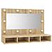 Mobile A Specchio Con Led Rovere Sonoma 90x31,5x62 Cm - Foto miniatura 3