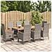 Set Da Pranzo Da Giardino 9 Pz Con Cuscini In Polyrattan Grigio - Foto miniatura 1