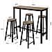 Set 5 Tavolo Con 4 Sgabelli,bancone Bar Tavolo Bar Con Sgabelli Penisola Cucina Ogt22-sch - Foto miniatura 2