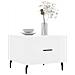 Tavolino Da Salotto Bianco Lucido 50x50x40 Cm Legno Multistrato - Foto miniatura 3