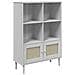 Credenza Senja Aspetto Rattan Bianco 90x35x130 Cm Massello Pino - Foto miniatura 2
